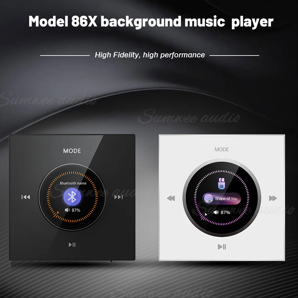 86 Type New item hifi professional Background Music System mount stereo panel speaker sets bluetooth mini in wall amplifier