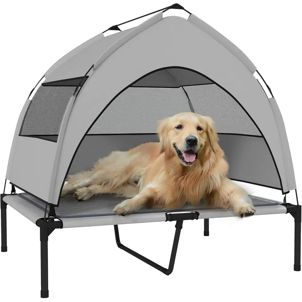 

Портативная охлаждающая лежанка для собак со съемной сеткой, для использования на улице и в помещении, большой размер, светло-серый цвет