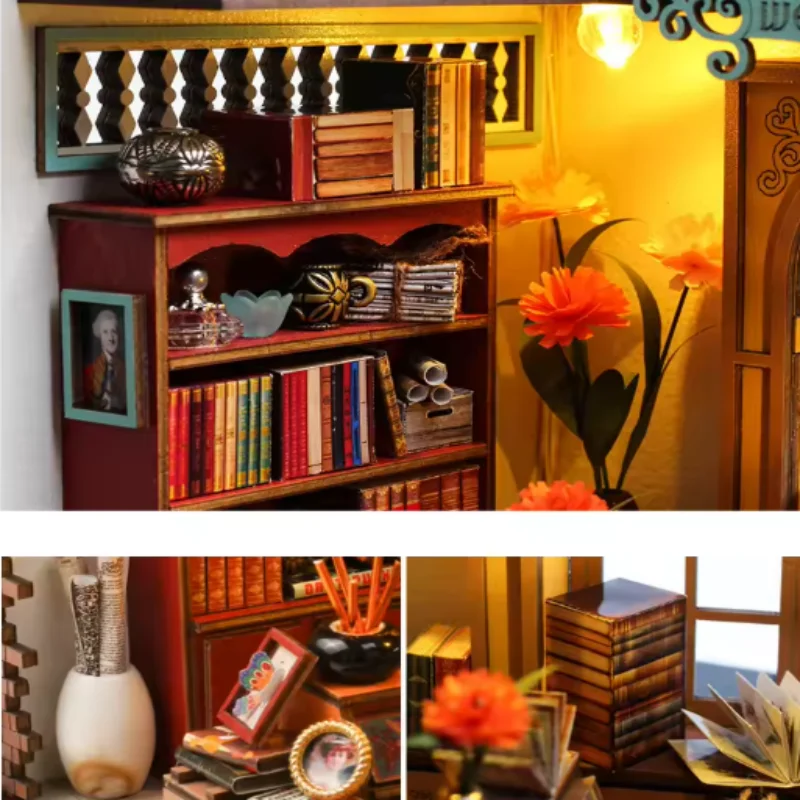 OUZEY Enchanted Book Nook DIY, puzzle d'étude magique en bois 3D, cadeau mystique pour les adolescents