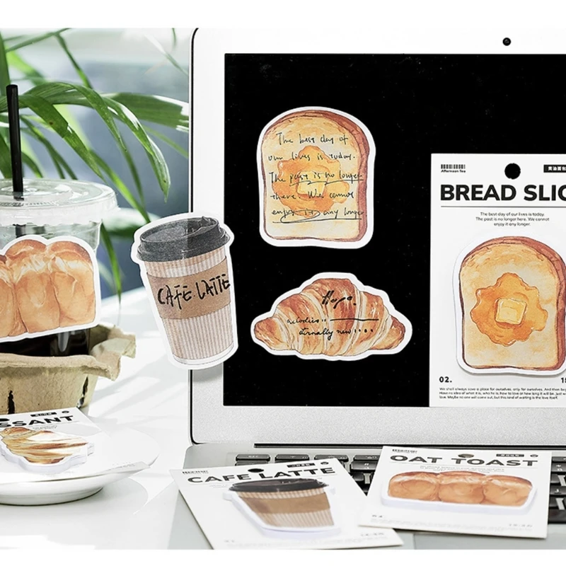 Кофе и хлеб тематическая нота Бумана 30sheests/Pad Adheive Note Pocket Note Paper D2RC
