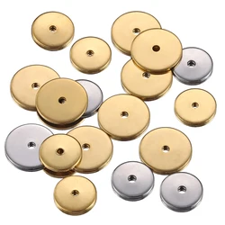 Perles Plates et Rondes en Acier Inoxydable, pour Collier, Bracelet, Boucles d'Oreilles, Bijoux de Bricolage, DIY, 40 ou 20 Pièces