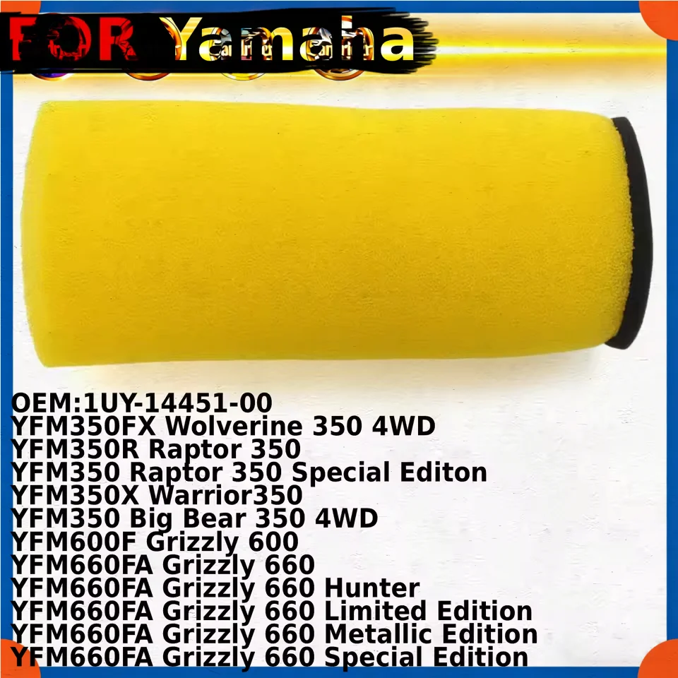 Air Filter Intake Air Cleaner Element For Yamaha YFM350FX YFM350R Raptor 350 YFM350X YFM600F YFM350 YFM660FA 660 1UY-14451-00