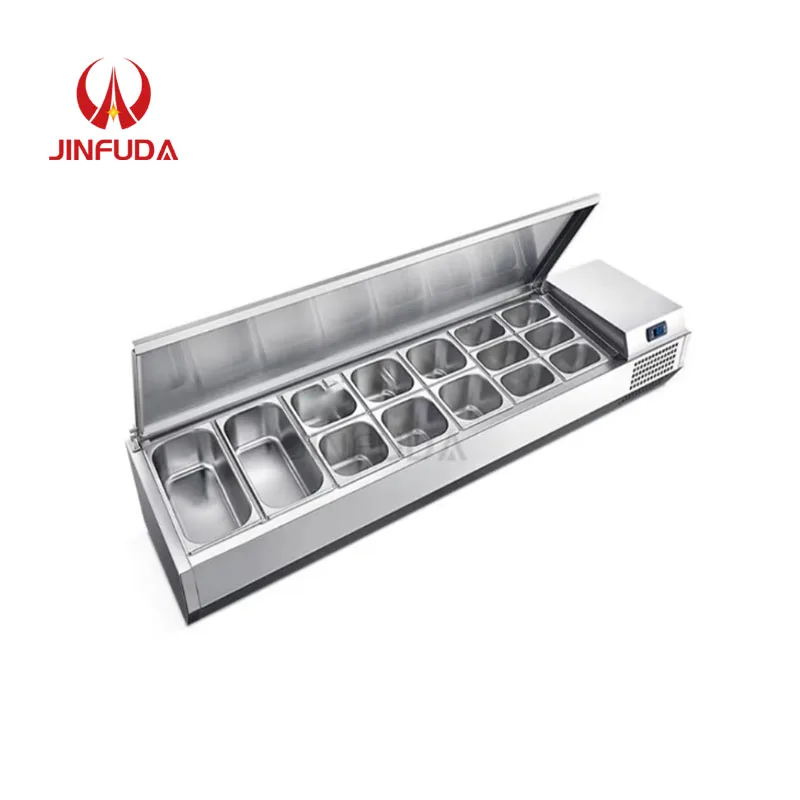 Countertop Ingredient Prep Refrigerator Refrigerated Food Display Tabletop