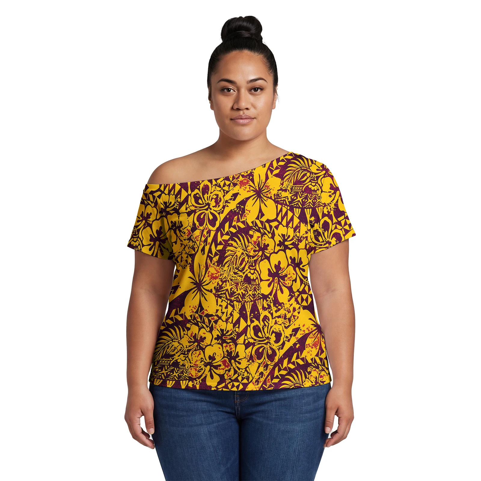 Designer Clothes for Woman Custom Logo Trendy Lady Tops Formal Hawaiian Party Prom Outfits Samoan Polynesian Ladies Top Women's