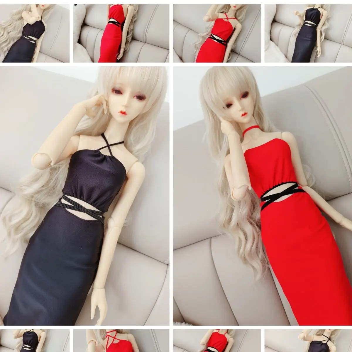 

New 60cm Doll Clothes for 1/3 Bjd Doll Clothes Dressing Skirts with Elastic Sling Skirts Diy Girl Toys Dress Up Doll Accessories