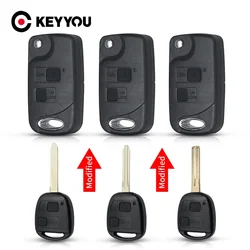 KEYYOU Modified Remote Key Shell For Toyota Yaris Carina Corolla Avensis Camry Land Cruiser For Lexus Flid Key TOY43/47/48 Blade