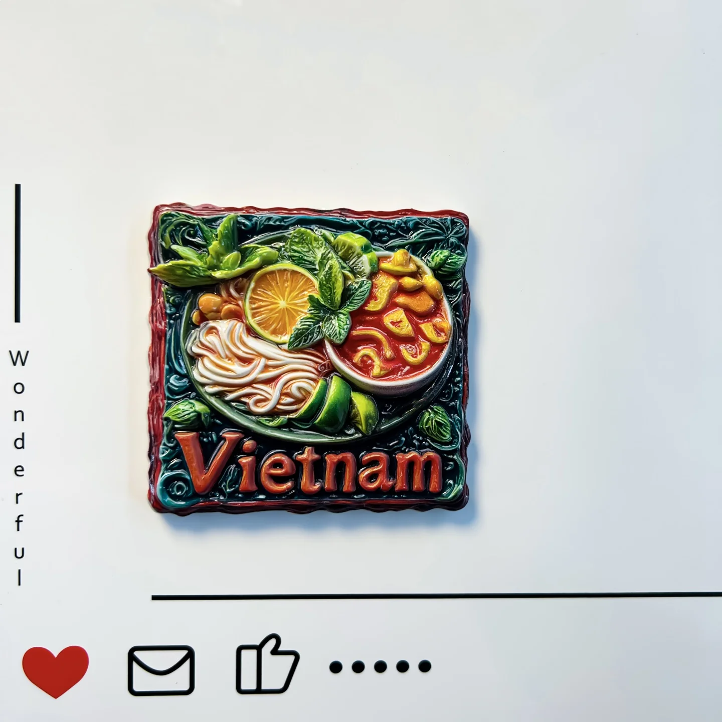 Vietnam, cultura alimentaria, fideos de arroz vietnamita, curry especial, recuerdos de viaje, pegatina magnética creativa para refrigerador, regalo de mano