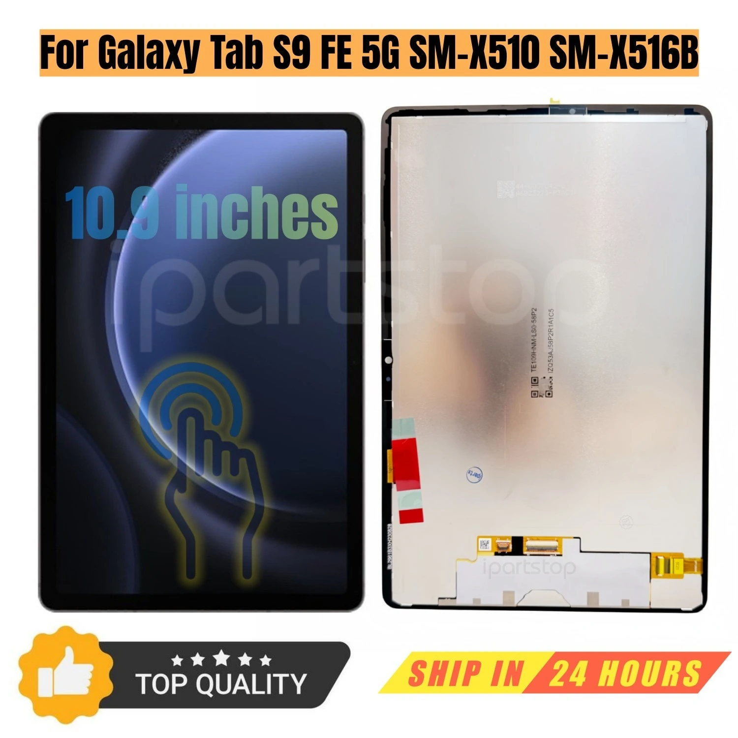 

iParts Replacement Display for Samsung Galaxy Tab S9 FE SM-X510 SM-X516B X516 X510 90Hz LCD Touch Screen Digitizer Assembly OEM
