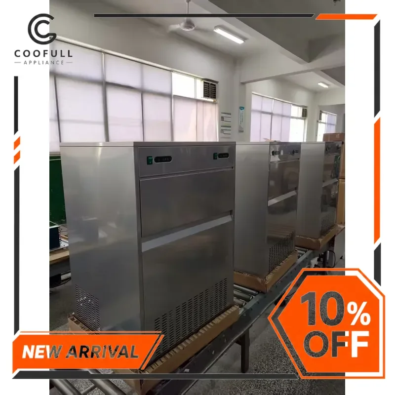 Commercial Ice Maker Machine 100kg 24h Bullet Shape Automatic Air Cooled Compressor Water Pump for Bar Restaurant Hotel Shop