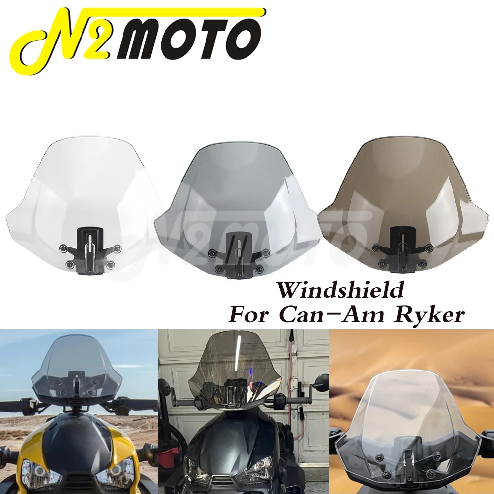 

3" Adjustable Height Windshield For Can-Am Ryker Rally Edition 600 900 ACE 19-23 Motorcycle Air Shield Wind Deflectors 12" Width