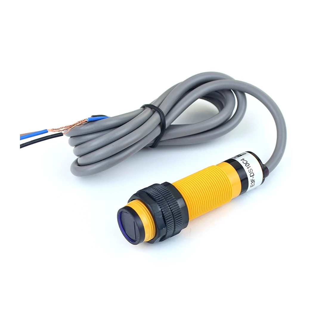 E3F-DS10 M18 Diffuse Reflection Photoelectric Switch Sensor 10CM Sensing Distance Infrared Ray Photoelectric Sensor Switch