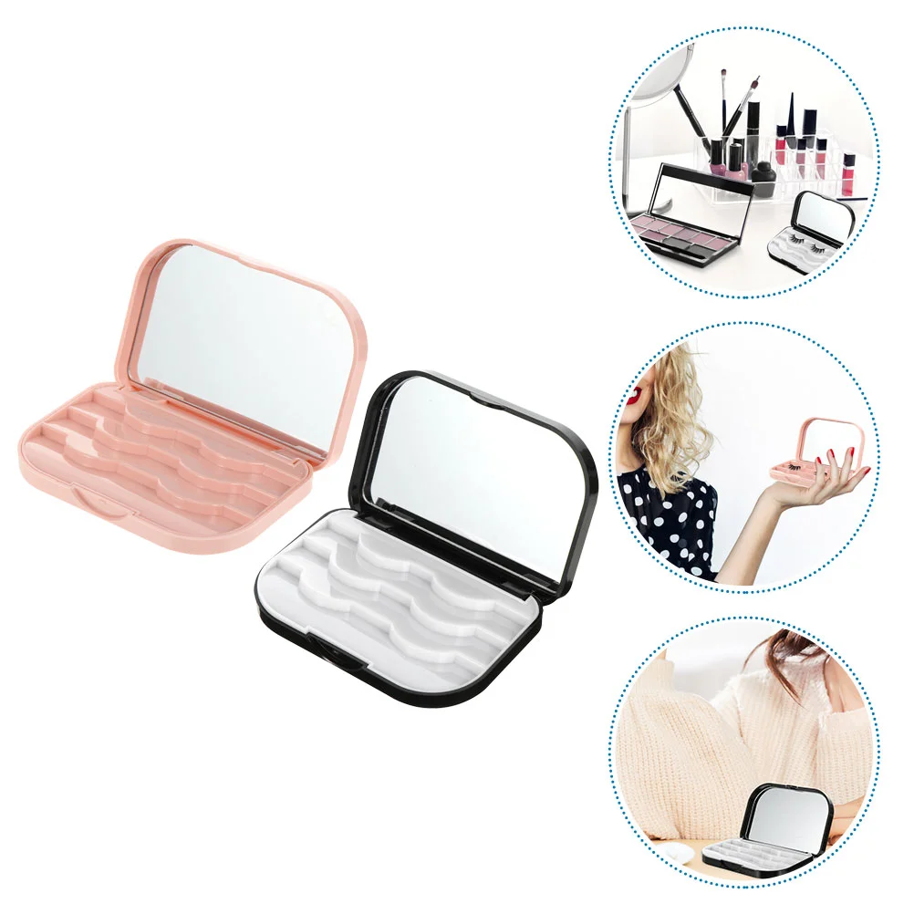 

2 Pcs False Eyelashes Storage Box Organizer Holding Container Girl Case Fake Travel