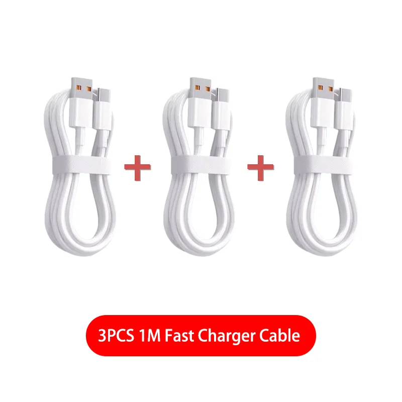 Cable de carga súper rápida tipo C, 3 uds., 6A, 100W, Cable de datos para Samsung, Huawei, Xiaomi, Redmi, Cables USB C de carga rápida