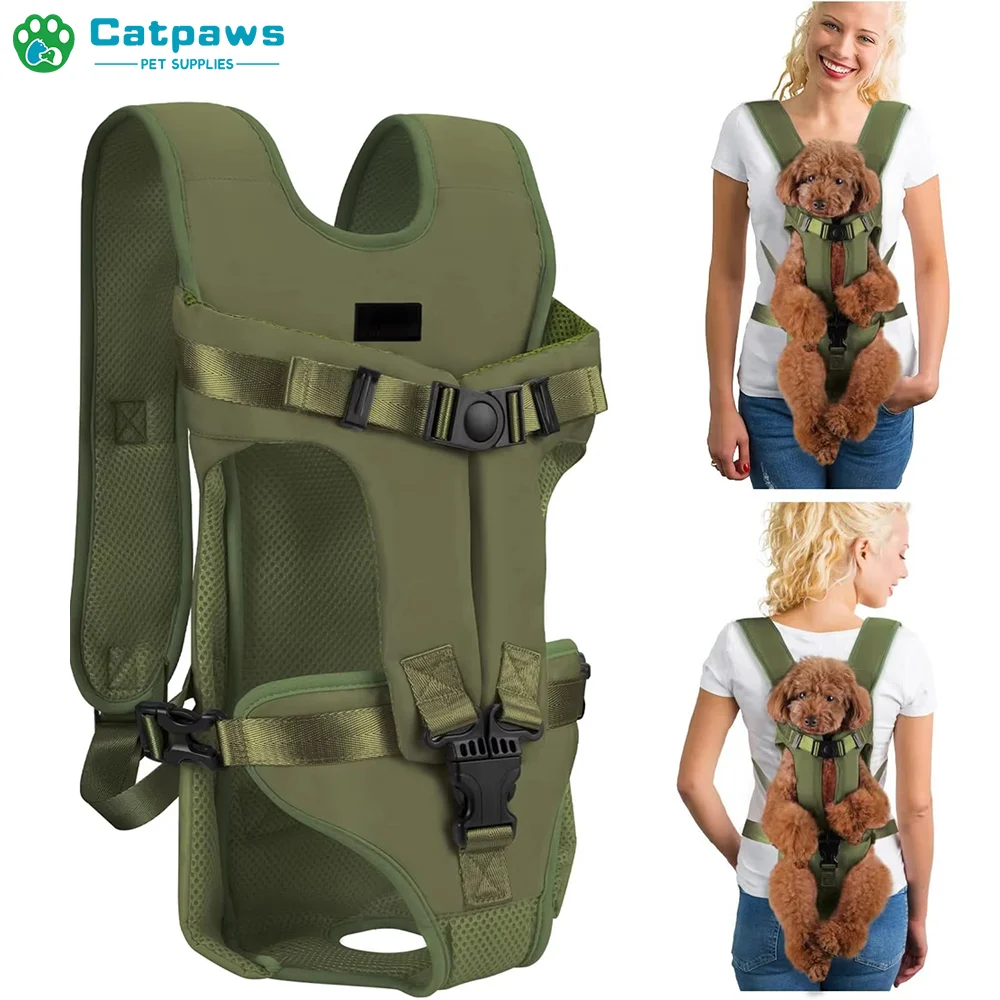 Pet Front Carrier Backpacks Ajustable Hands Free Dog Backpack For Small Mediun Dogs Breathable Cats Outdoor Travel Carrier Bags