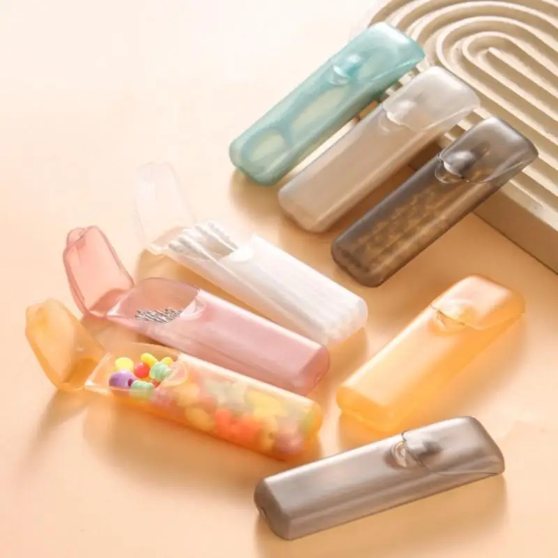 For Outdoor Travel Kitchen Restaurant Supplies Mini Storage Box Travel Portable Transparent Toothpick Cotton Swab Box