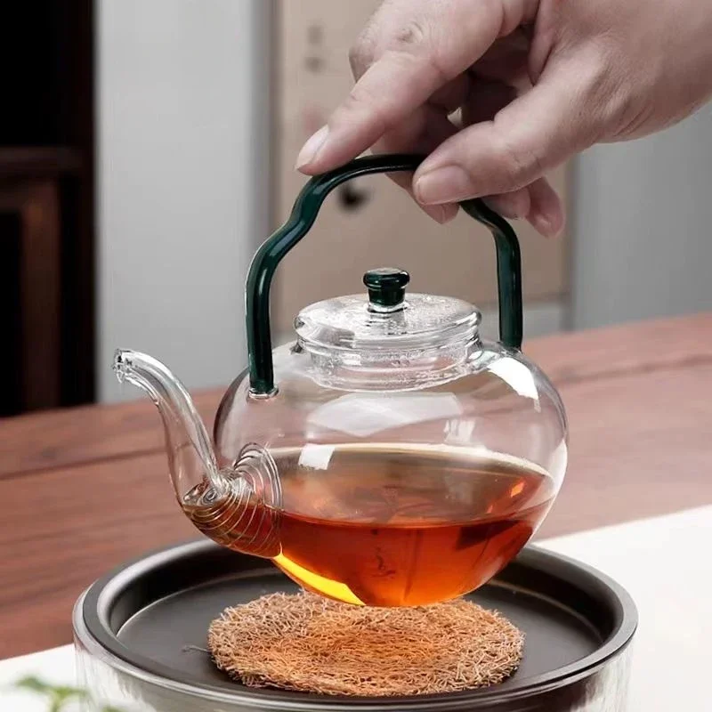 Glass Handle Teapot Made by Hand with Filter, Mini Electric Clay Stove Cooking, High-grade Teapot, Retro Household, New