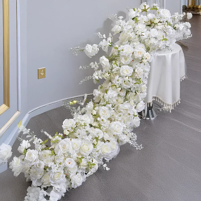 

2M Available Artificial Delphinium Flower Row Long Trailing Floral Garland for Wedding Arch Proposal Decor Window Display