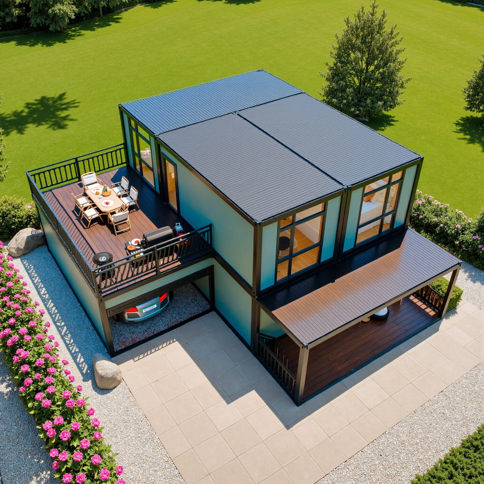 CE ISO Luxury Prefabricated Villa 20Ft 40Ft Portable Container Houses 2 3 4 5 Bedrooms Prefab Modular Mobile Tiny Homes
