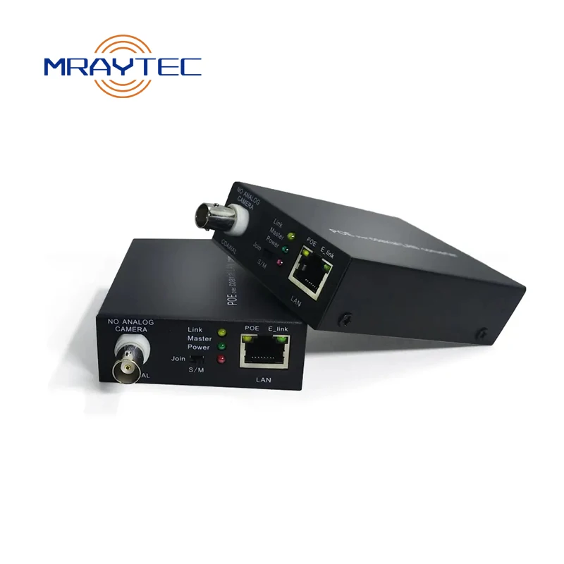 POE Coaxial Transmission Extender RJ45 to BNC Conversion IP Camera Video Signal Power Supply Transmitted Over Coax 1 Pair