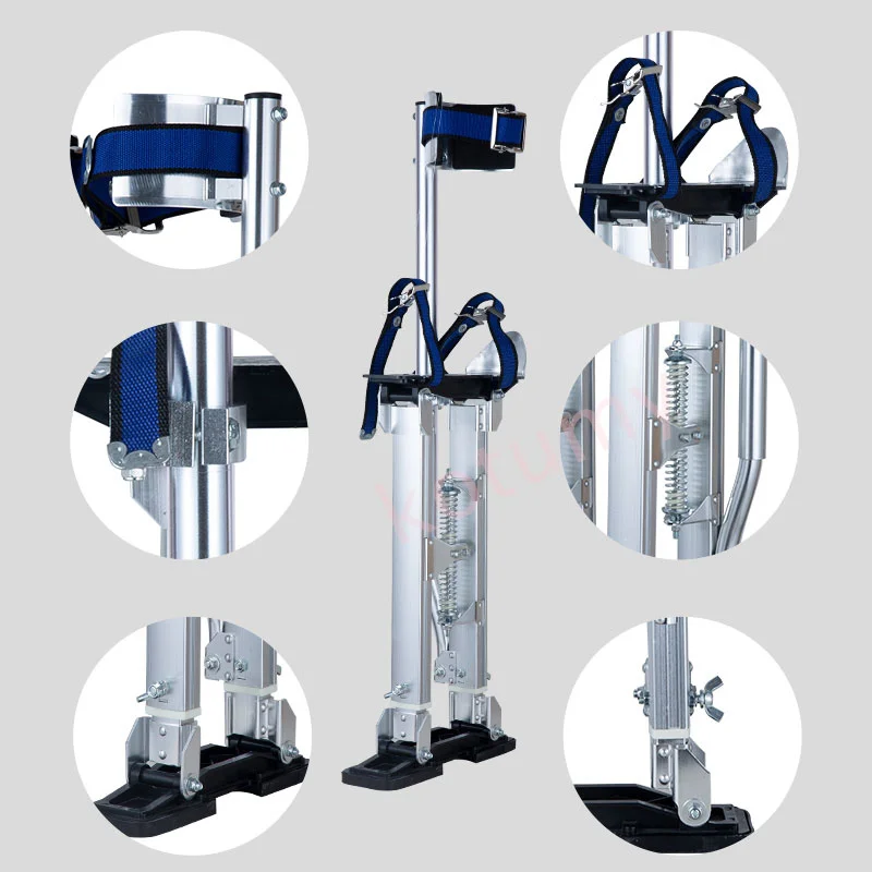 24-40" Drywall Stilts Professional Aluminum Plastering Ladder Adjustable Plastering Stilts Paint Painter Tool Household Mobile