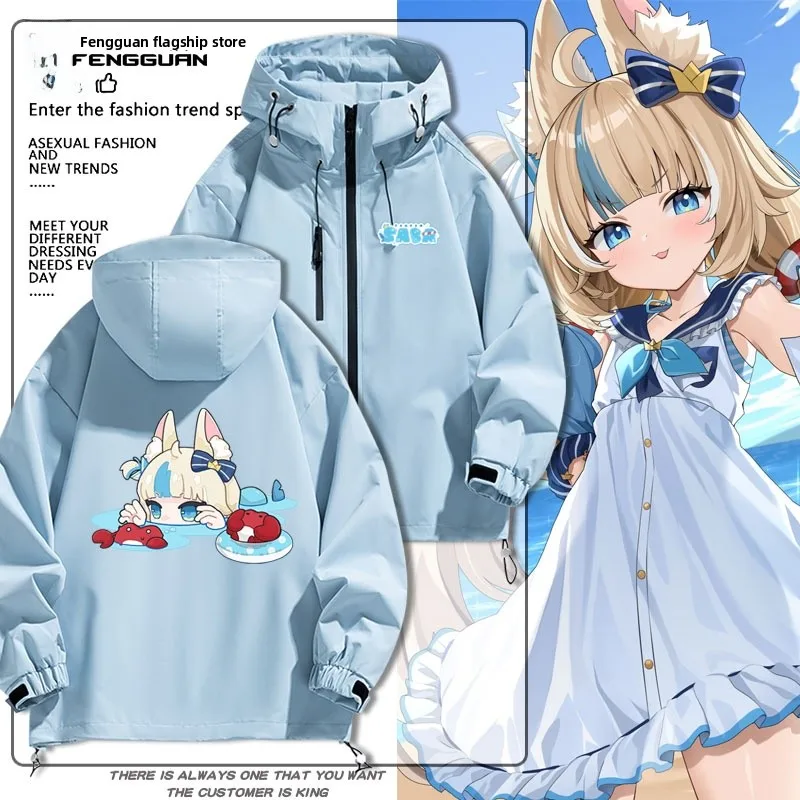 

Sameko Saba ark Girl Collaborative ex Jaet Breathable Modern Sle Long Sve Zipper Closure Hooded Coat for Teens