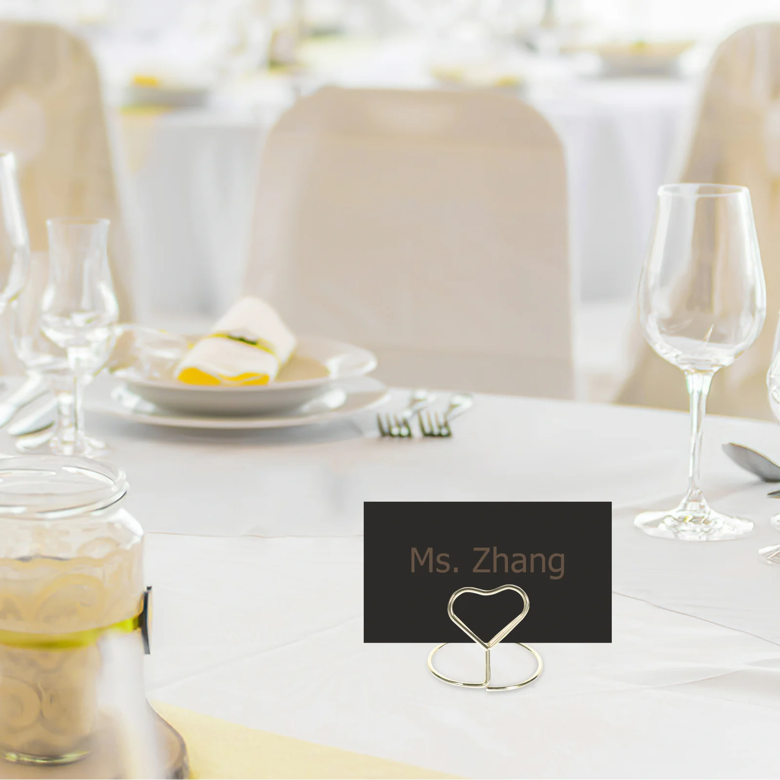 

10Pcs Table Card Holder Heart Shape Desktop Memo Stand for Wedding Birthday Party Decoration Spiral Base Reusable Wire Holder