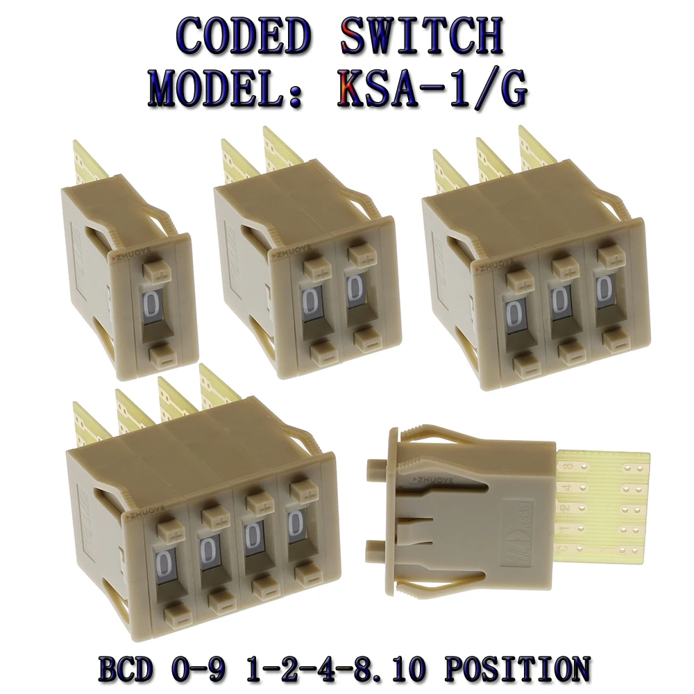 KSA-1/G thin BCD 8421C coding switch 0-9 code toggle switch 1/2/3/4 digital switch 5 contacts