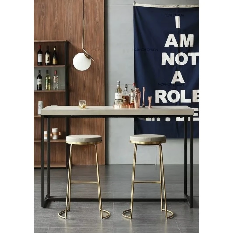 Chaises hautes de bar en métal, chaises de cuisine, mobilier commercial, luxe haut de gamme, moderne, circulaire, pour café, décontracté, doré