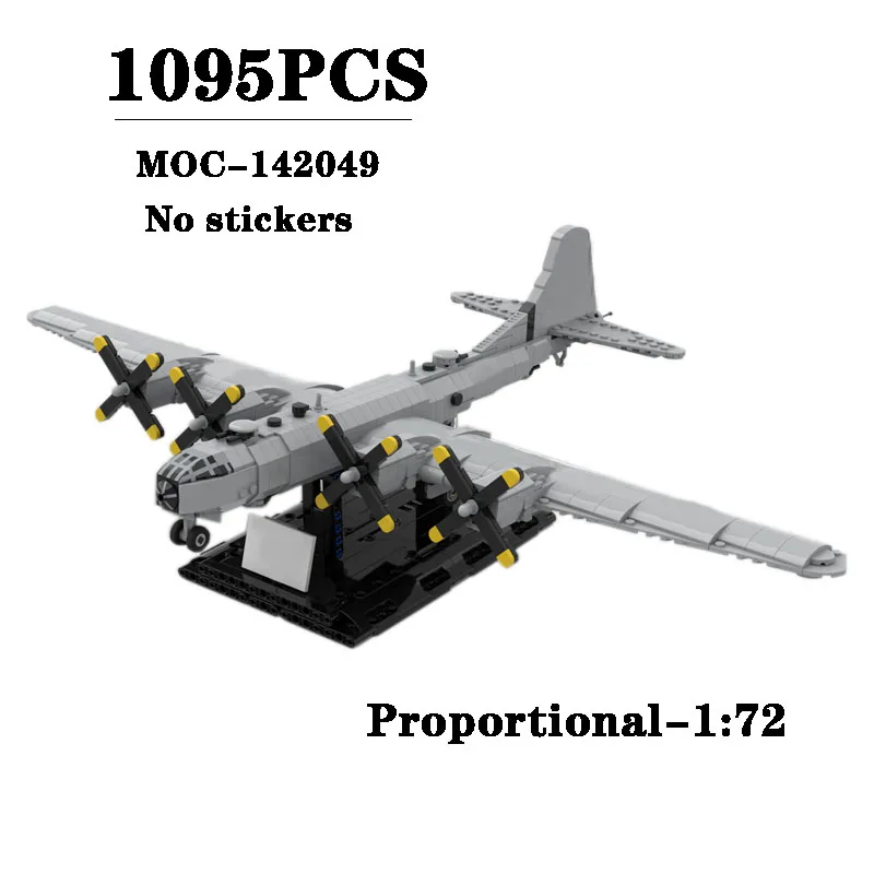 Building Blocks MOC-142049 Aircraft Fighter 1:72 Scale Model Ornament 1095PCS Children's Creative Birthday Toys Christmas Gifts