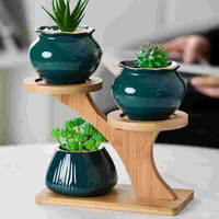 Multi-Layer Small Flower Stand Garden Plant Window Table for Plants Shelf Desktop Pot Sturdy Tabletop Solid Wood Organizer