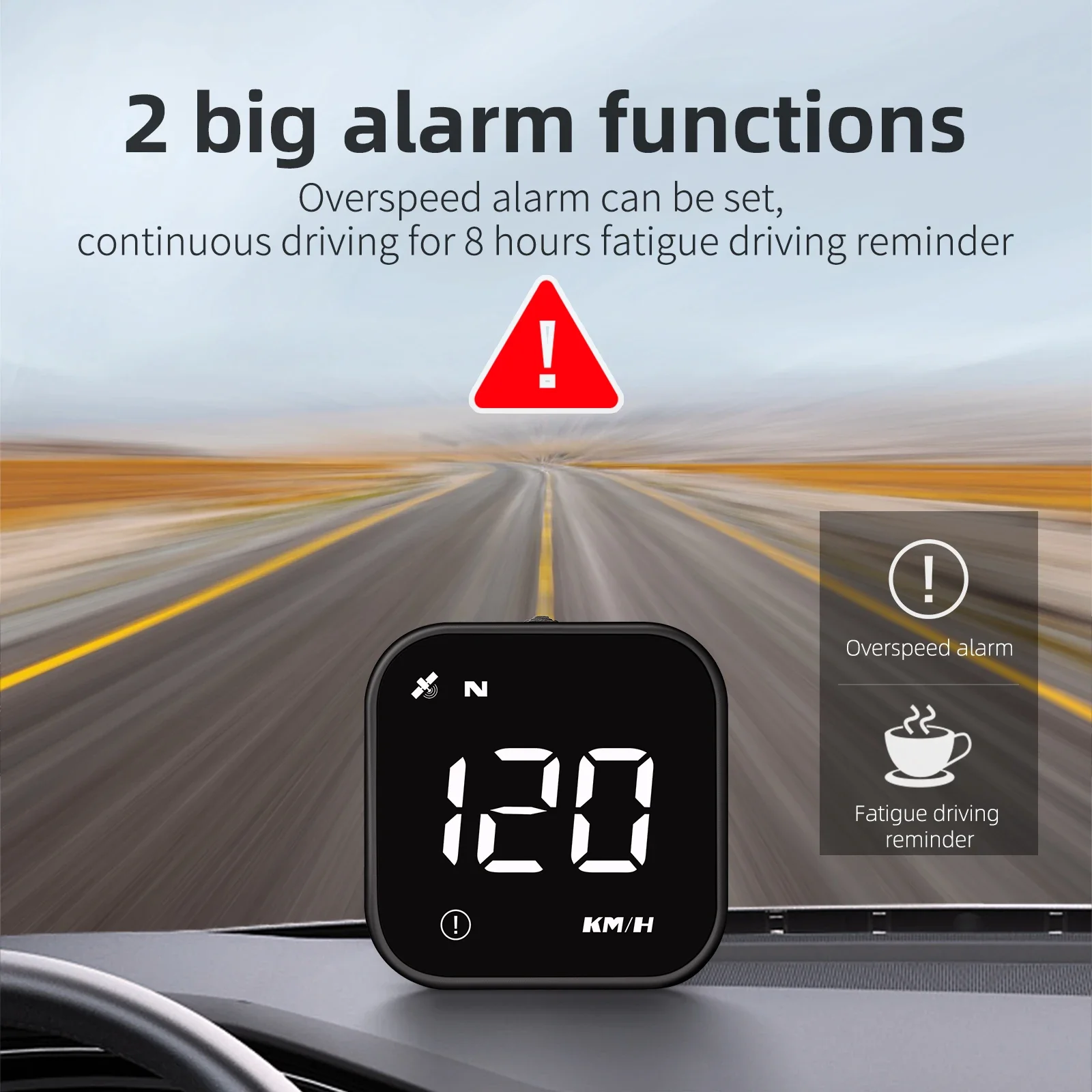 Car Head Up Display G4S HUD Digital GPS Speedometer MPH Overspeed Alarm Multifunctional Speedometer Compass HD LED Display image 4