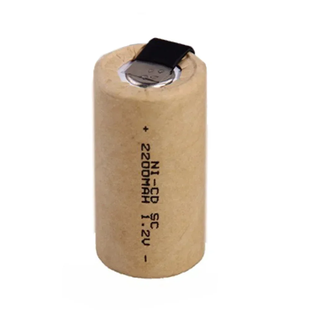 SC Battery 1.2V 2200mah1-20pcs SubC Nickel-Cadmium Rechargeable Battery with Label Power Tools Nickel-Cadmium SC Battery