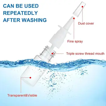 5個10毫升-60毫升空鼻噴霧泵白色塑膠噴霧瓶可重複填充鼻噴霧瓶包裝配件 10 最佳銷售 鼻噴劑 - №2
