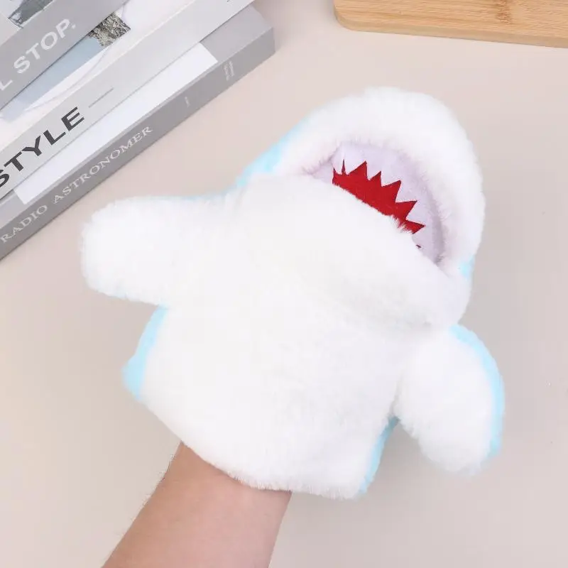 1Pcs Blue Shark Hand Finger Story Puppet Cute Dolls Stuffed Plush Animal Toy Educational Baby Toys Simulated Shark Children Gift