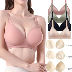 Womens Push Up Seamless Bras Sleeping Bra Non Wired Full Coverage No Underwire Comfy Low-Impact Sports Bras For Daily Wear