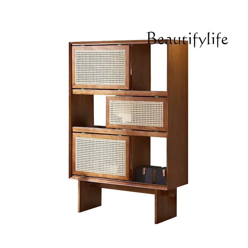 

Japanese-style rattan tea room furniture display cabinet retro wabi sabi wind tea bogu rack