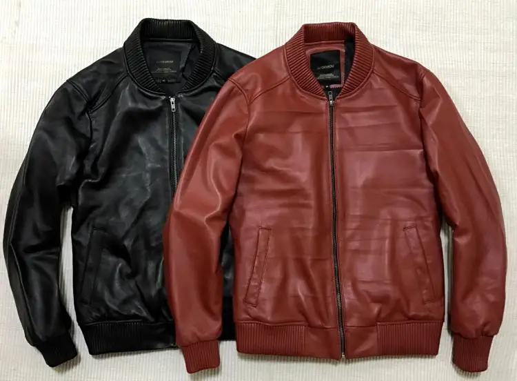 

Sunny Рекомендуемая бейсбольная куртка из воловьей кожи NAPPA, приталенная классическая застежка-молния, модное городское весеннее повседневное пальто