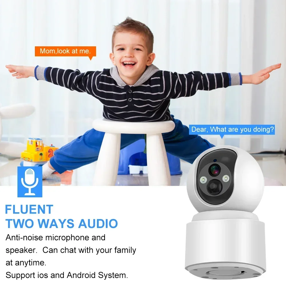 5MP WiFi Camera Baby Monitoring Built-in Battery PTZ 360° 10X Optical CCTV Auto Tracking Surveillance Night Vision IP Camera