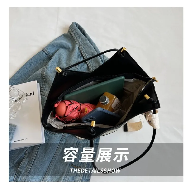 Koreanischen Stil frauen Schulter Tasche Große kapazität Casual Totes Für Frauen Schulter Taschen Mit Bändern Neue Mode Handtaschen Weibliche