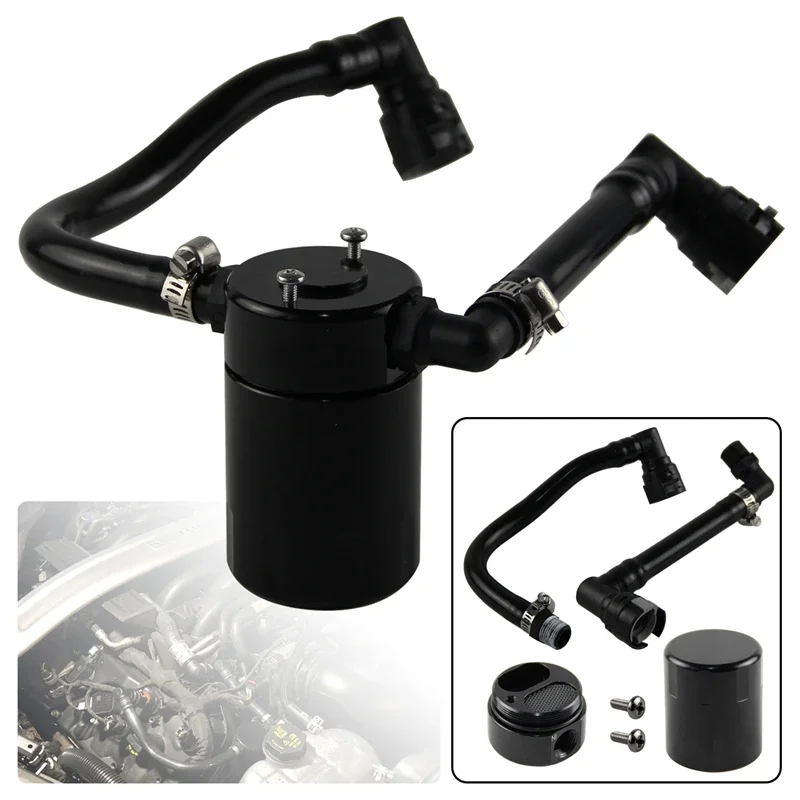 Aluminum Oil Separator 3.0 Compatible with 2018-2023 Mustang GT; 2019 Bullitt Passenger Side Black