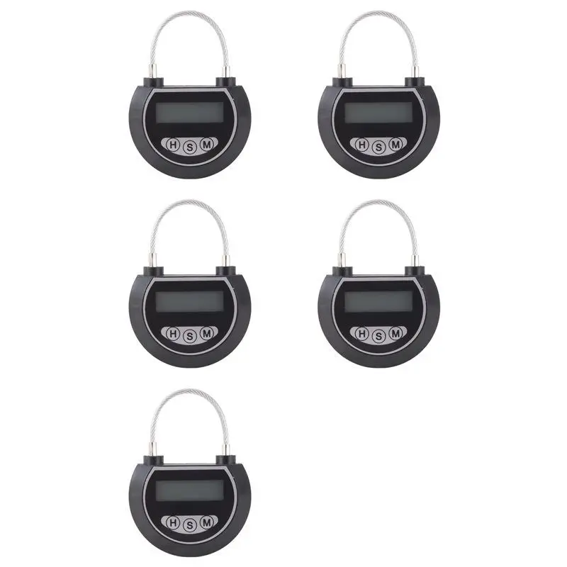 【PROMOTION】5X Electronic Time Lock Timer Lock Container Multi Function Time Lock Bin For Black