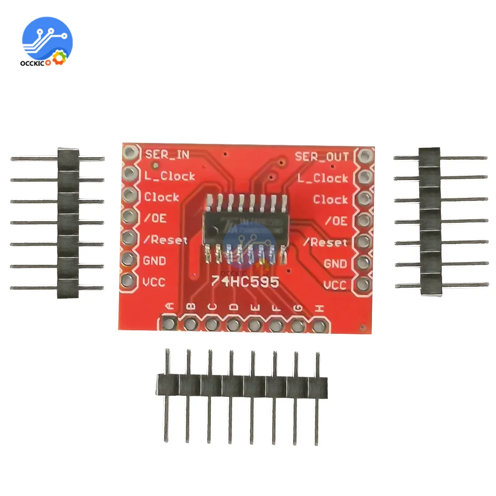 1-5pcs 74HC595 DC3.3-5V Módulo de placa de expansão Registro de mudança com agulha