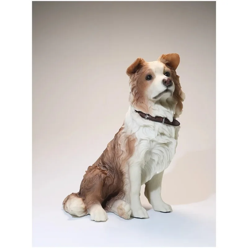 1/6 Bilancia Border Collie Simulazione Girocollo Modello Animale In Resina Hobby Figure per Auto Ornamento Artigianato Articolo Scena Puntelli