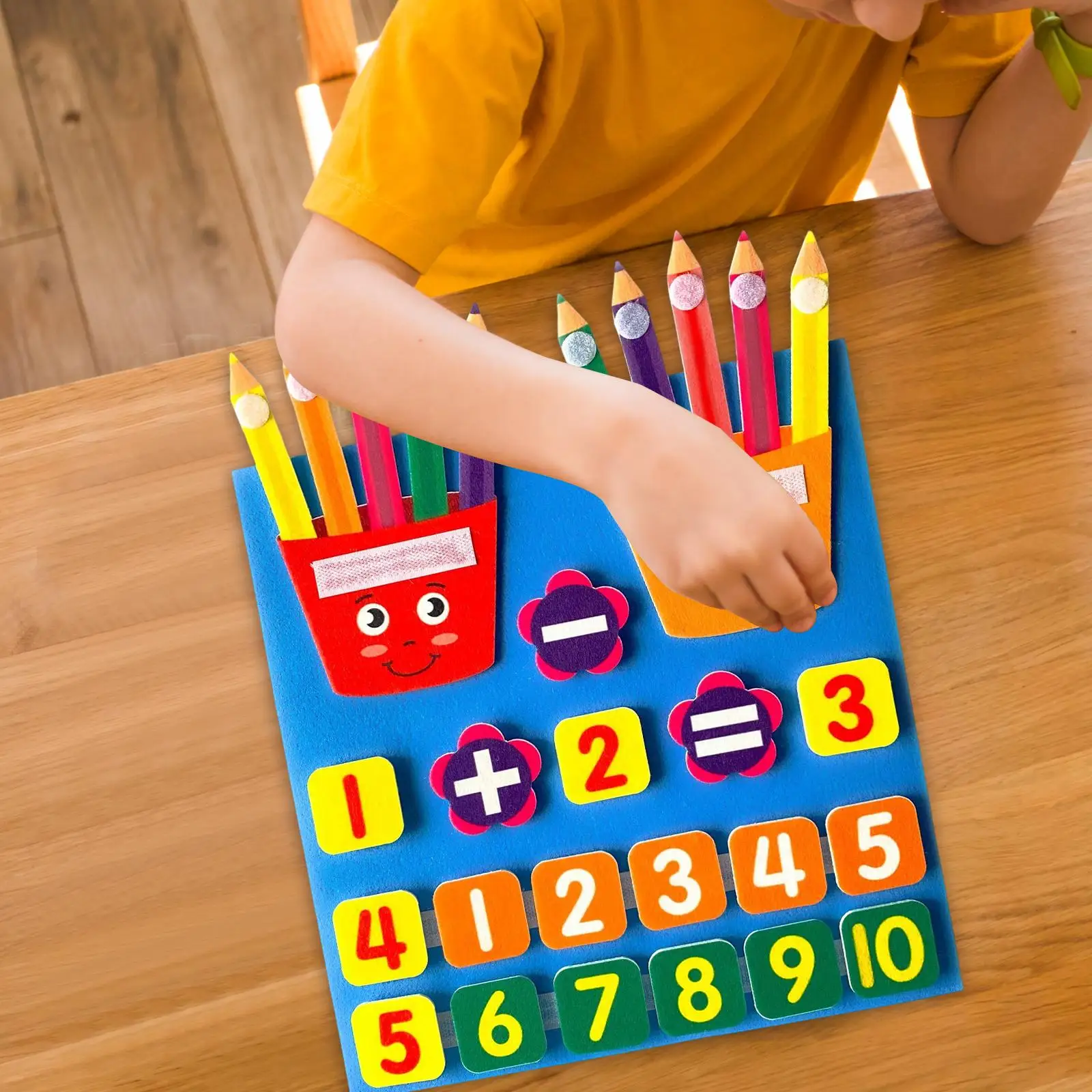 

Educational Learning Numbers Felt Board Counting Toy Pencil Counters for Teaching