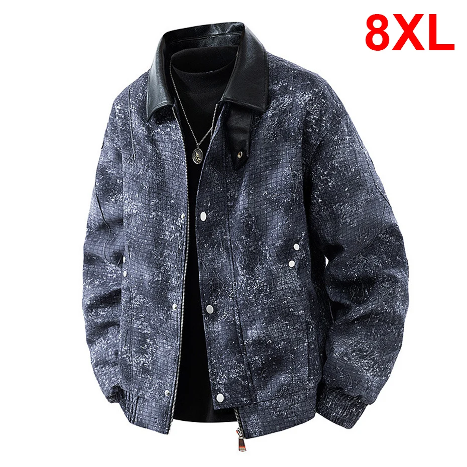 

Мужская куртка-карго 8XL больших размеров с эффектом тай-дай, весенне-осенняя, модная винтажная куртка для мужчин, большие размеры до 8XL