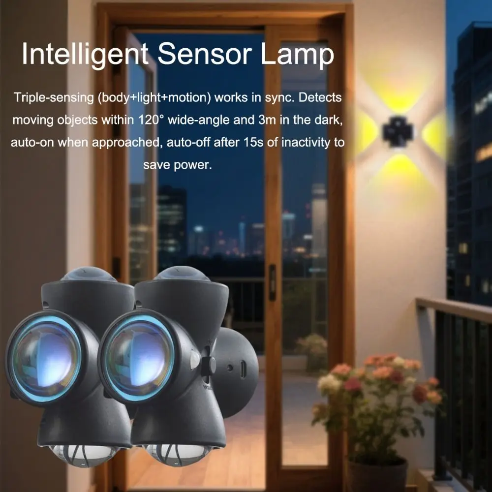 

Intelligent Sensing Intelligent Sensor Lamp TYPE-C Fast Charging Stereoscopic Projection Motion Sensor Night Light Colorful