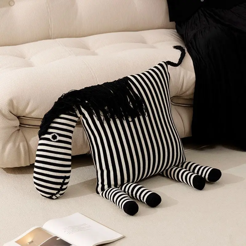 Luxuriöses, gestreiftes, abstraktes Bürostuhl-Kissenkissen mit Zebramuster – modernes Design für hochwertige Komfort-Murakami-Kissen