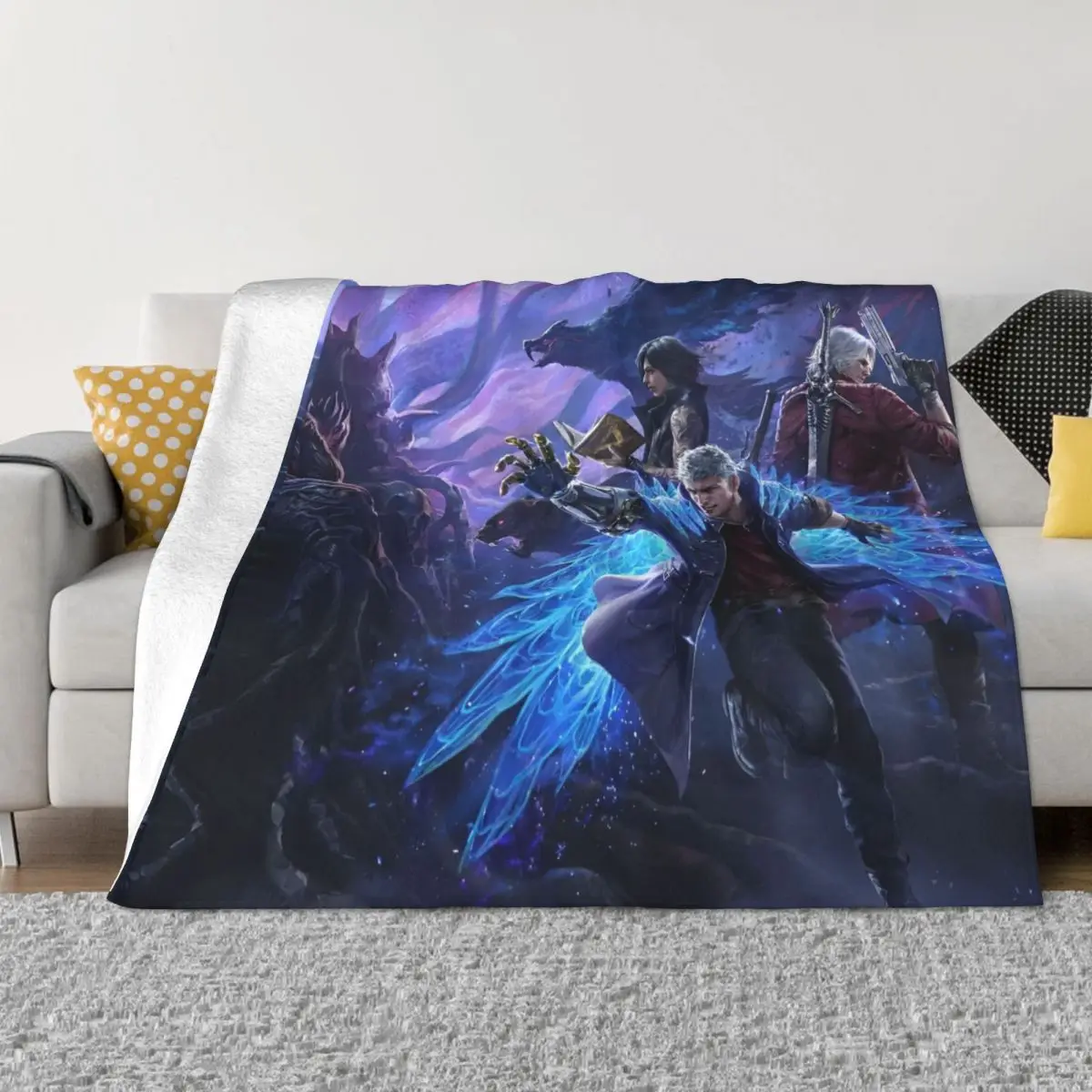 Devil May Cry Game Flannel Throw Blankets Blanket for Home Couch Ultra-Soft Plush Thin Quilt