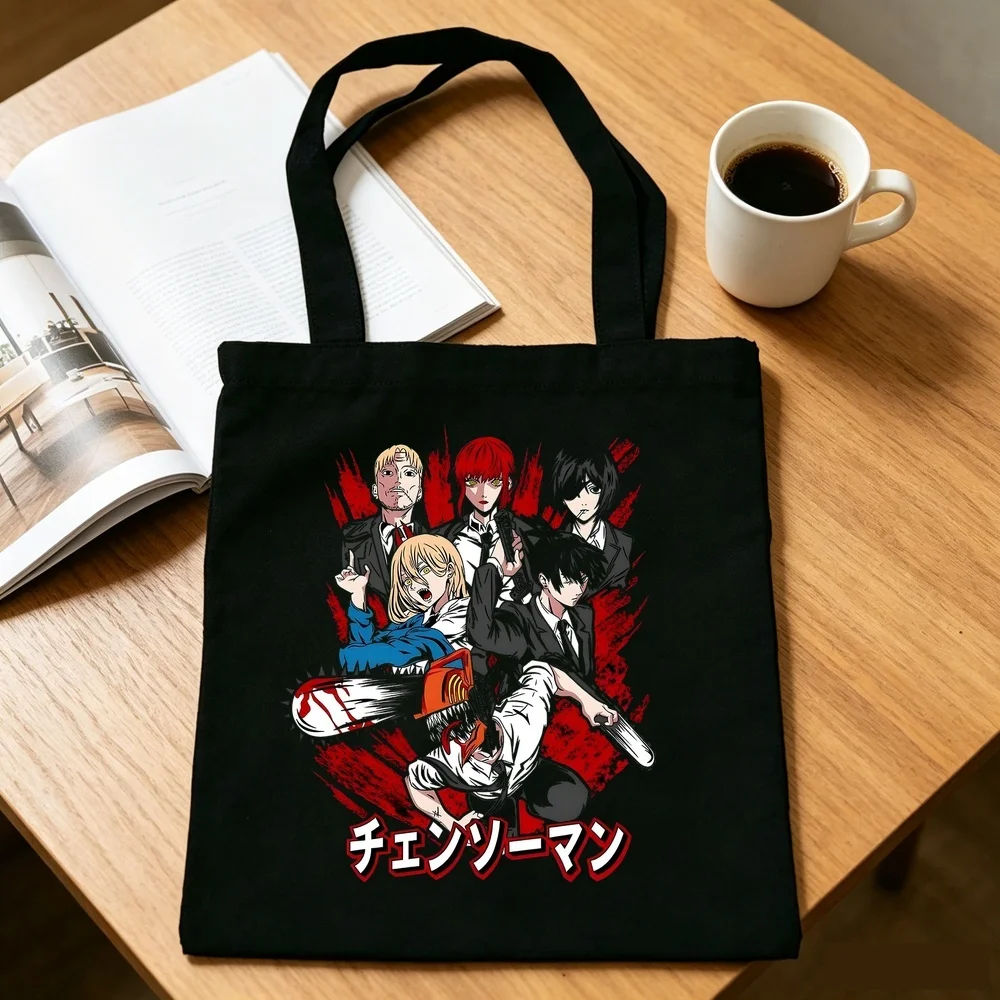 Chainsaw Man tote bag shopping shoulder  bolsas de tela y2k sac cabas femme