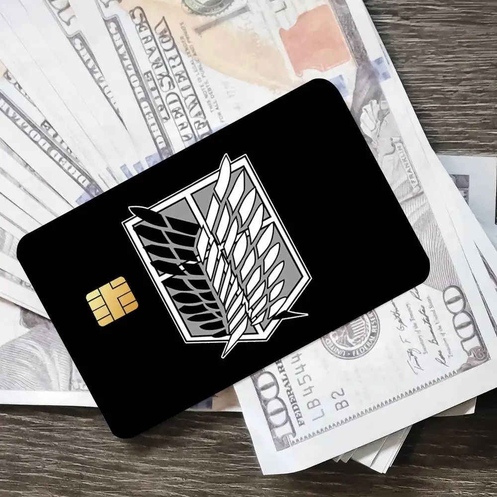 أنيمي A-الهجوم على تيتان ليفي المشارك الائتمان الجلد غطاء بطاقة ملصقات 4 قطعة فيلم حافلة تمرير الجبهة الديكور البنك الخصم مقاوم للماء #2